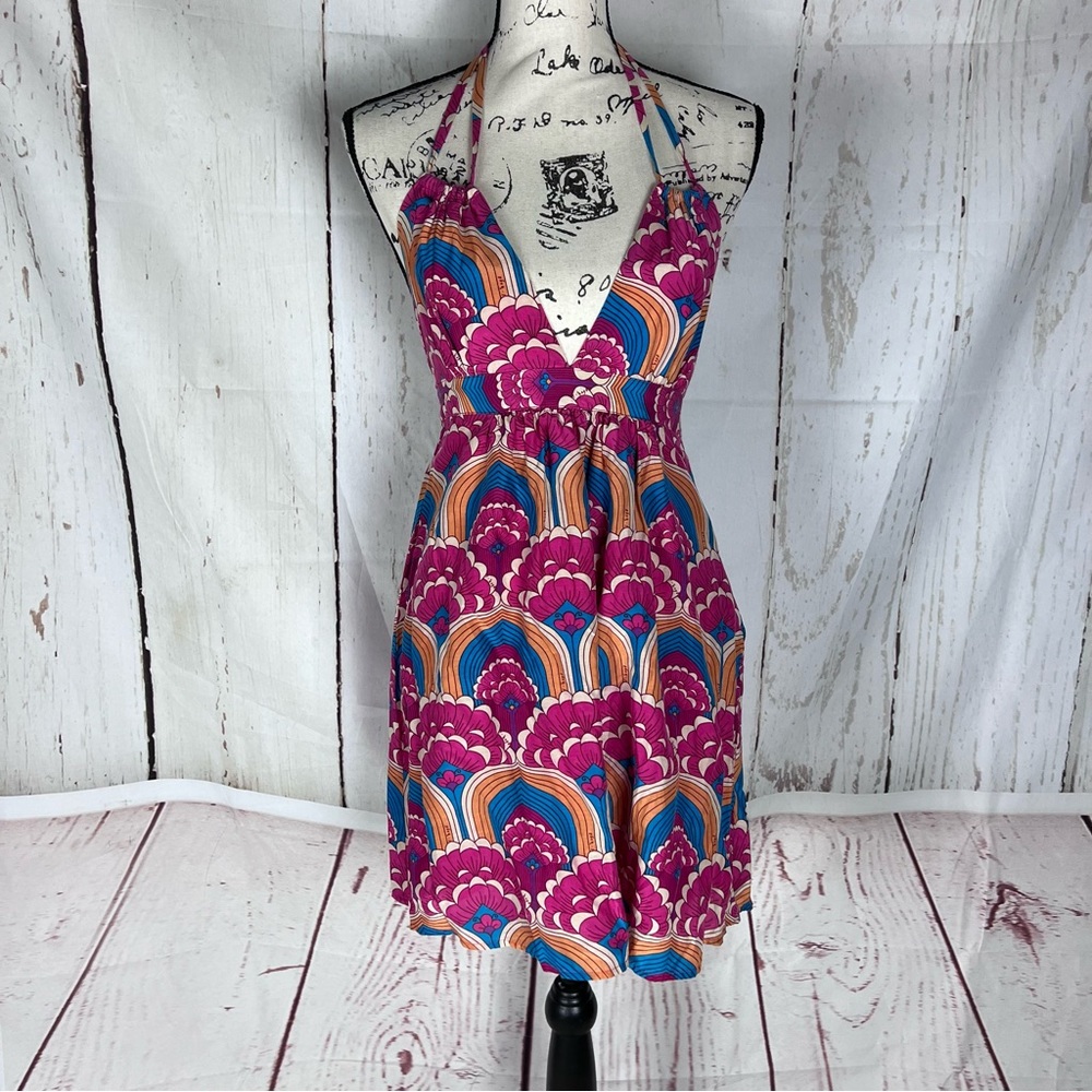 T bags Los Angeles halter mini dress P petite XS multicolor